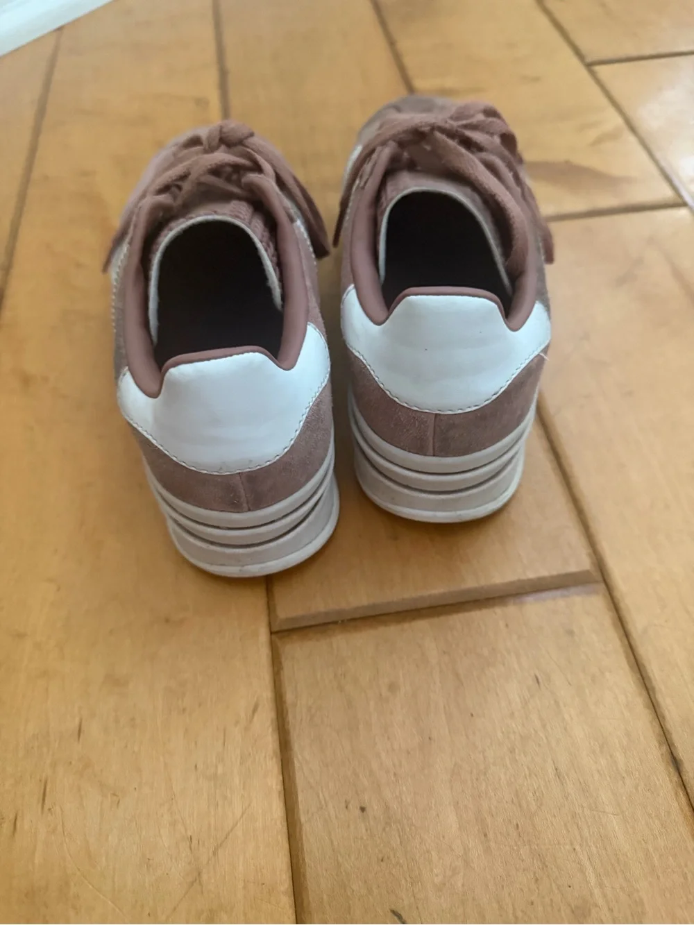 adidas Suede Low-Top Sneakers in Dusty Rose and White Gazelle Bold